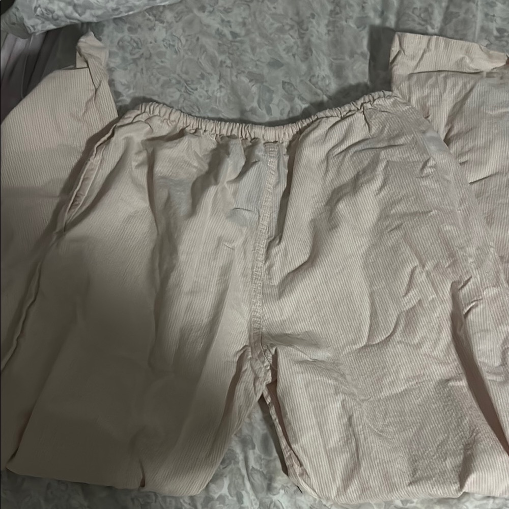 Brandy Melville Pink Striped Linen Pants - Picture 3 of 6